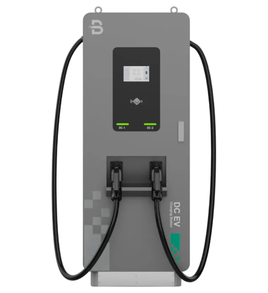 Carregador DC 60 kW EBV BMDC60-D — conector CCS2 e display touchscreen 7 polegadas